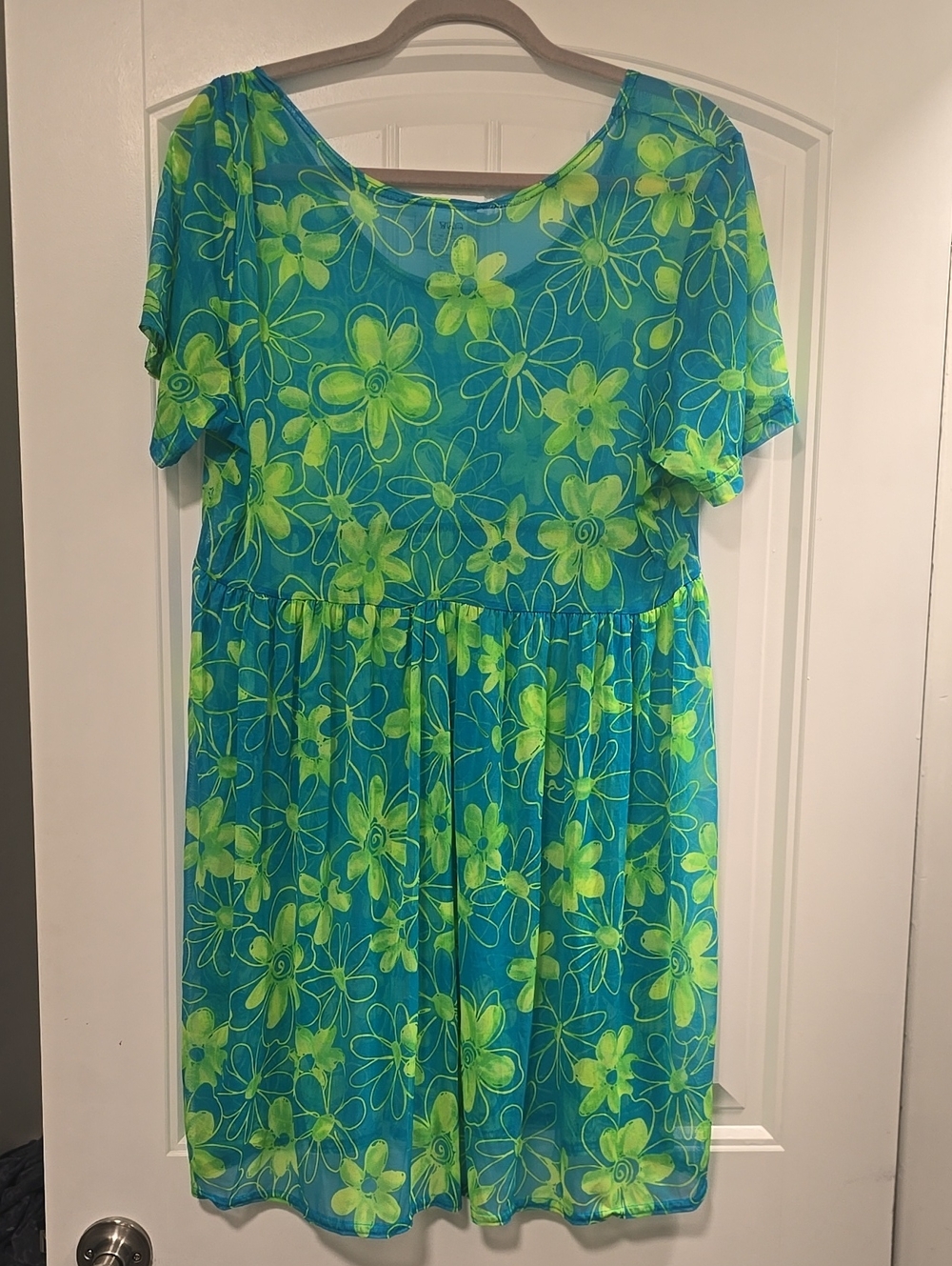 Vintage 90s Cole Of Of California Made In Usa Mesh Babydoll Swim Coverup - Picture 5 of 5